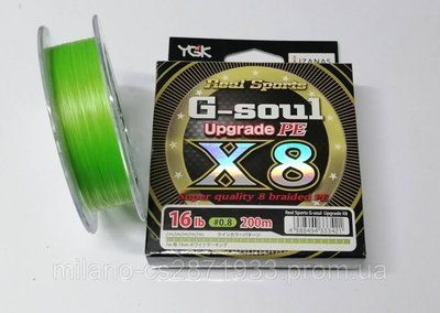 Шнур рибальський YGK G-Soul Upgrade PE X8 200 м #0.8/0,148 мм 1823935050 фото